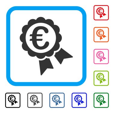 Euro garanti mühür simgesi çerçeveli