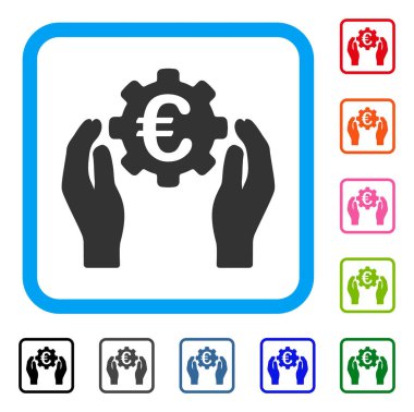 Euro sanayi eller simgesini çerçeveli