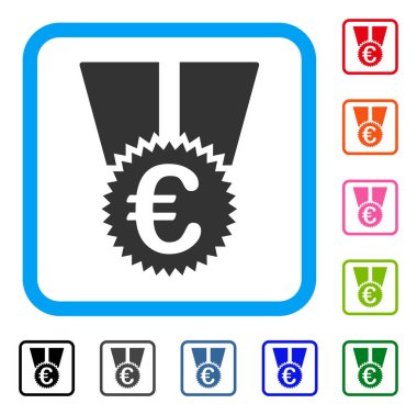 Euro madalya simgesi çerçeveli