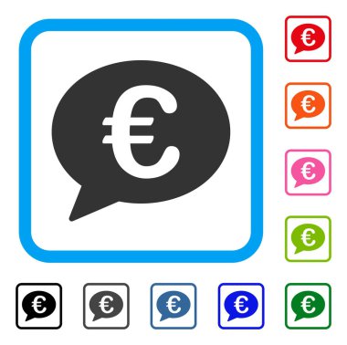 Euro ileti balonu simgesini çerçeveli