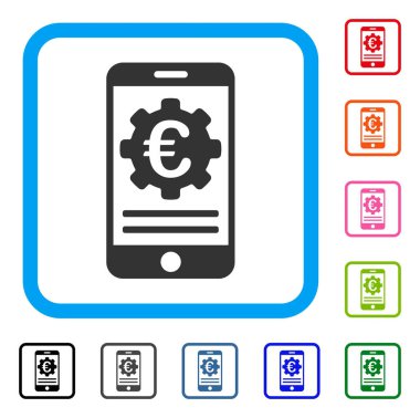 Euro mobil bankacılık yapılandırma simgesi çerçeveli