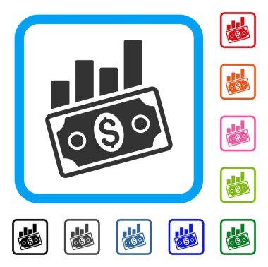 Satış çubuk grafiği simgesi çerçeveli