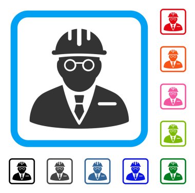 Kör mühendis simgesi çerçeveli