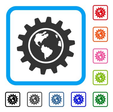 Dünya mühendislik simgesi çerçeveli