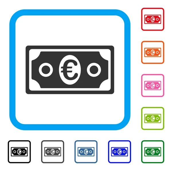 Icône encadrée par les billets en euros — Image vectorielle