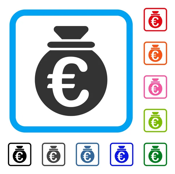 Euro Fonds ingelijst pictogram — Stockvector