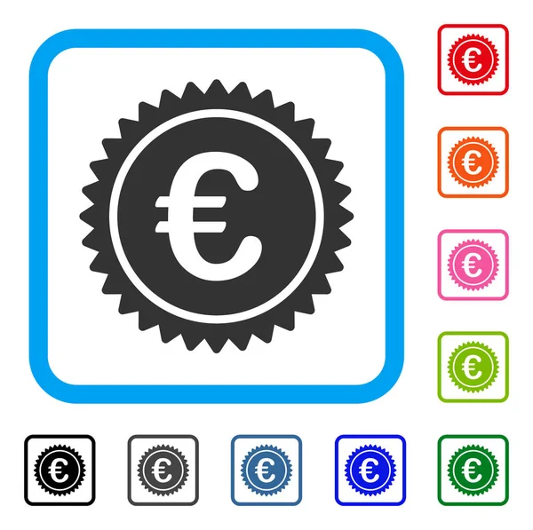 Icono enmarcado sello de calidad europea — Vector de stock