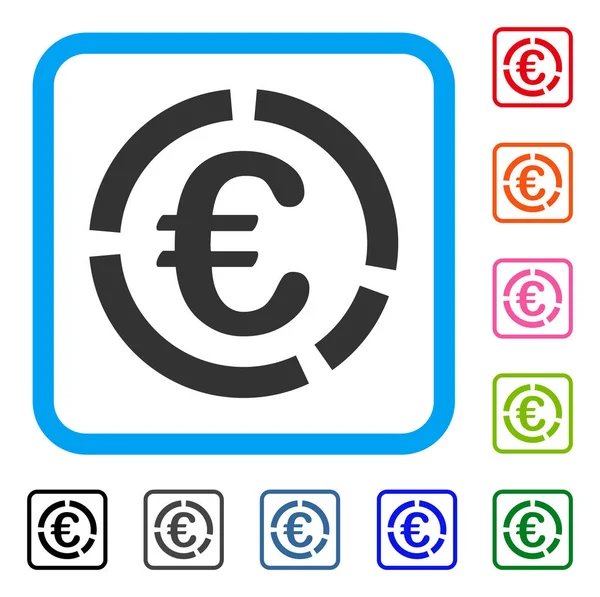 Євро фінансових діаграма оформлена значок — стоковий вектор