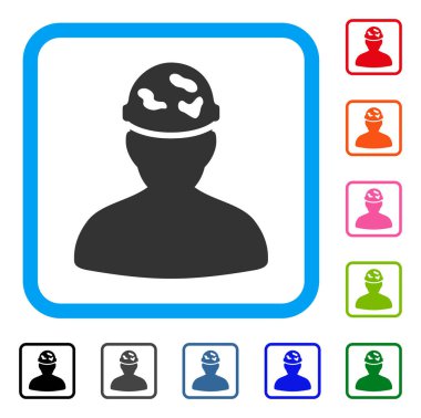 Benekli kask altında asker simgesi çerçeveli