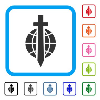 Kılıç küre simgesi çerçeveli