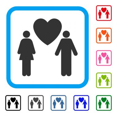 Aşk çift simgesi çerçeveli