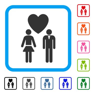 Aşk kişi simgesi çerçeveli