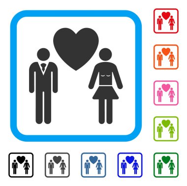 Aşk kişi simgesi çerçeveli