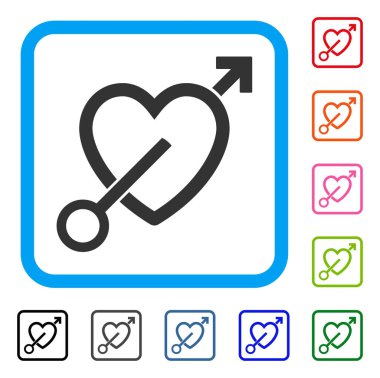 Aşk ok simgesi çerçeveli