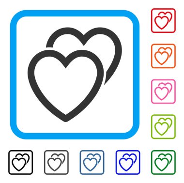 Aşk kalp simgesi çerçeveli