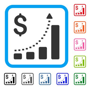 İş Bar grafiği olumlu Trend simgesi çerçeveli