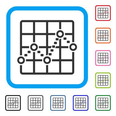 Noktalı çizgi kılavuz arsa simgesi çerçeveli