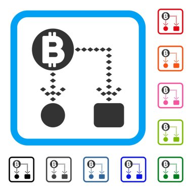 Bitcoin nakit akışı şeması simgesi çerçeveli