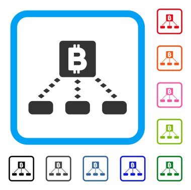 Bitcoin Fişleri Paraya Çevirme şeması simgesi çerçeveli