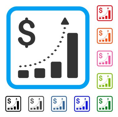 İş Bar grafiği olumlu Trend simgesi çerçeveli