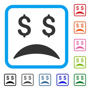 İflas üzücü duygu simgesi çerçeveli