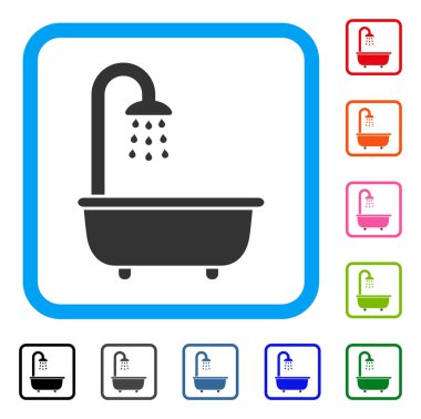 Banyo duş simgesi çerçeveli