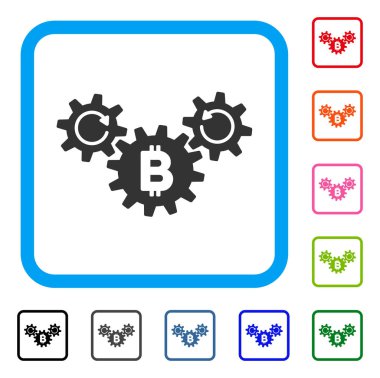 Bitcoin tekerlek döndürme simgesi çerçeveli