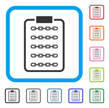 Blockchain liste sayfası çerçeveli simgesi