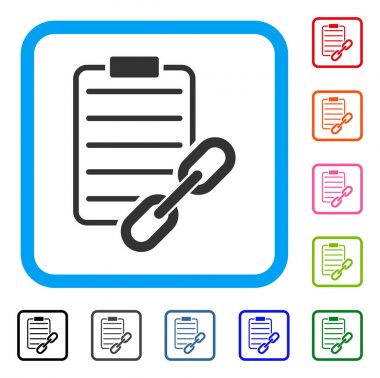 Blockchain sözleşme simgesi çerçeveli