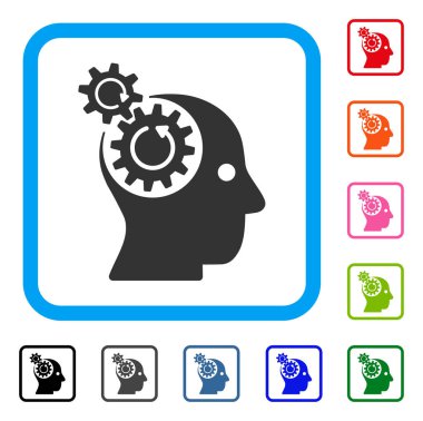 Beyin Gears döndürme simgesi çerçeveli