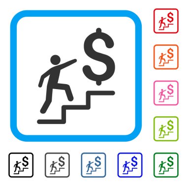 İş merdiven simgesi çerçeveli