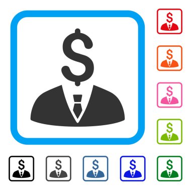 İşadamı simgesi çerçeveli