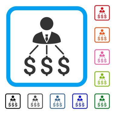 İşadamı giderleri simgesi çerçeveli