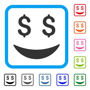 İşadamı gülümseme simgesi çerçeveli