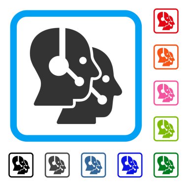 Çağrı merkezi operatörleri simgesi çerçeveli