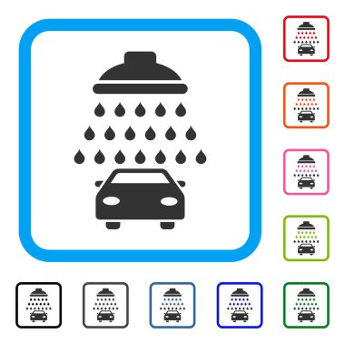 Araba duş simgesi çerçeveli