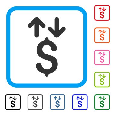 Doları hareketleri simgesi çerçeveli
