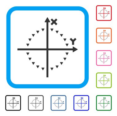 Noktalı daire arsa simgesi çerçeveli