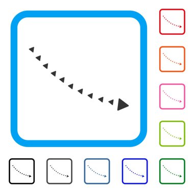 Noktalı düşüş trendi simgesi çerçeveli