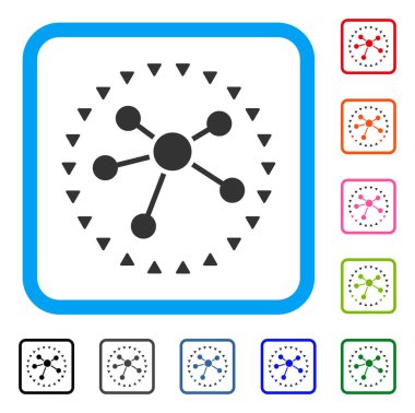 Noktalı bağlantılar diyagram simgesi çerçeveli