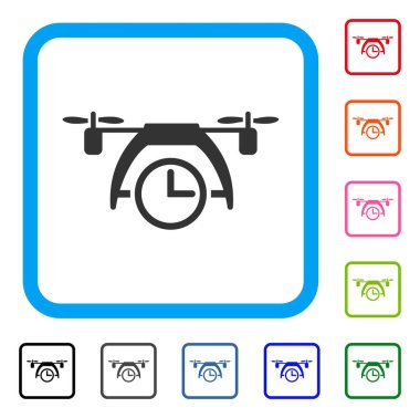 Uçak saat simgesi çerçeveli