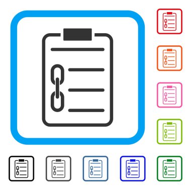 Blockchain sözleşme simgesi çerçeveli