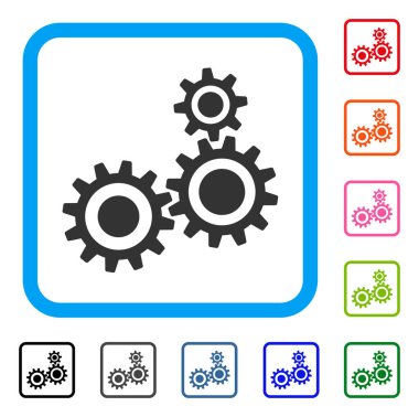 Dişli mekanizması simgesi çerçeveli