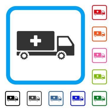 Hizmet araba simgesi çerçeveli