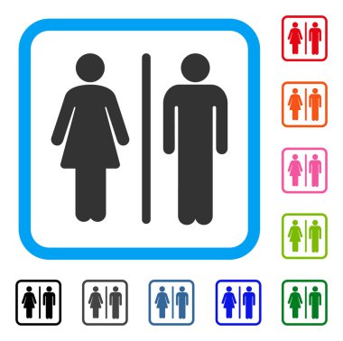 WC kişi simgesi çerçeveli