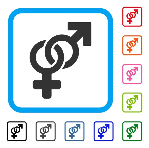 Heterosexual Symbol Framed Icon — Stock Vector