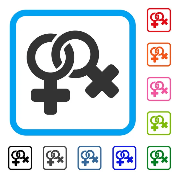 Lesbi Symbol zarámovaný ikona — Stockový vektor