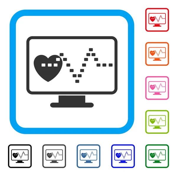 Icono enmarcado de monitoreo cardiovascular — Vector de stock