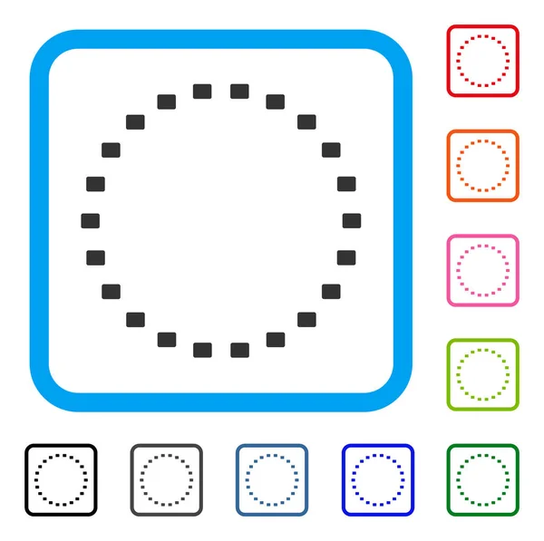 Dotted Circle oprawione ikona — Wektor stockowy