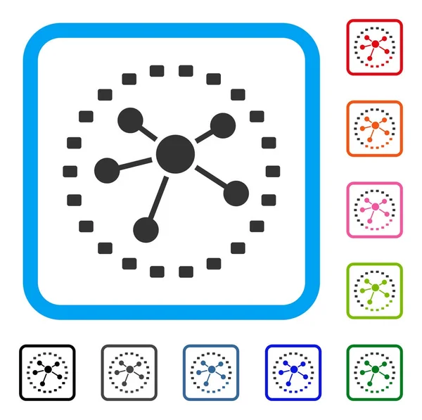 Gepunktete Links Diagramm gerahmtes Symbol — Stockvektor